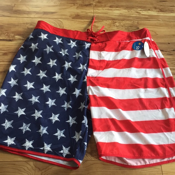 4th of july men's swim trunks